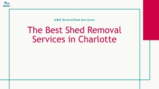 The Best Shed Removal Services in Charlotte will save you all the Pain