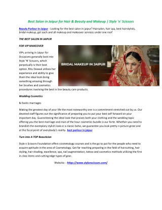 Beauty Parlour In Jaipur