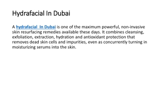 hydrfacial in dubai