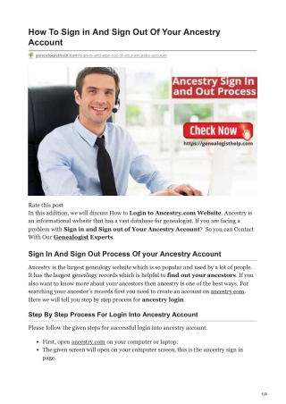 How To Sign in And Sign Out Of Your Ancestry Account