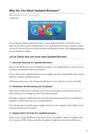 Why Do You Need Updated Browser
