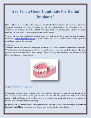 Are You a Good Candidate for Dental Implants?