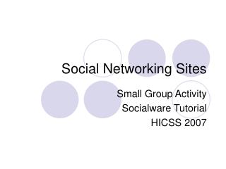 Social Networking Sites