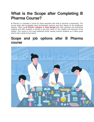 What is the Scope after Completing B Pharma Course