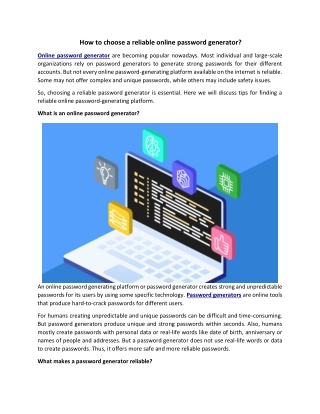 How to choose a reliable online password generator?