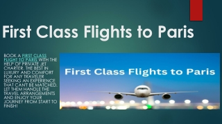 First Class Flights to Paris