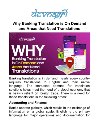 Why Banking Translation is On Demand and Areas that Need Translations