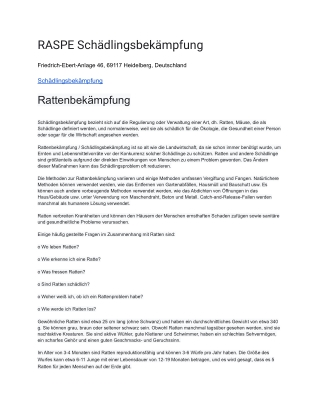 RASPE Schädlingsbekämpfung