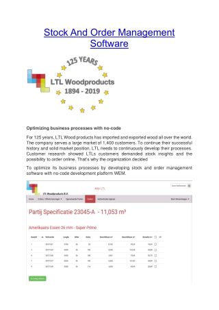 Stock And Order Management Software