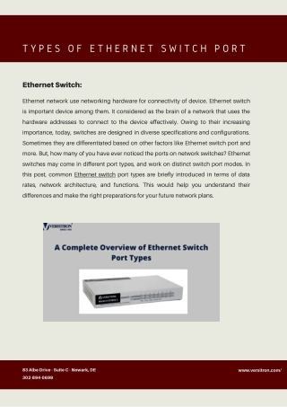 Types of ethernet switch port