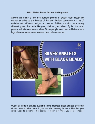 What Makes Black Anklets So Popular