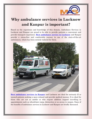 Best Ambulance Services in Kanpur