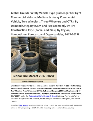 Global Tire Market Forecast and Opportunities, 2017-2027F