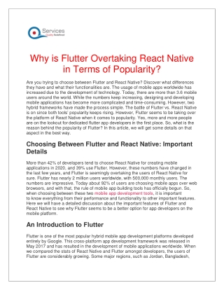 Why is Flutter Overtaking React Native in Terms of Popularity