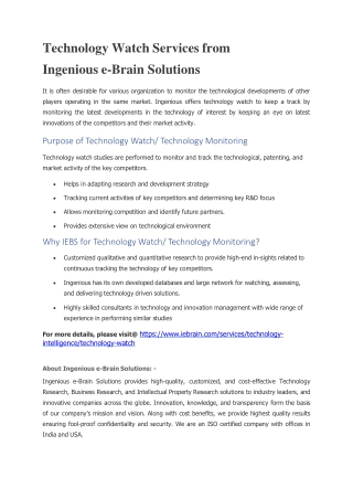 Technology Watch