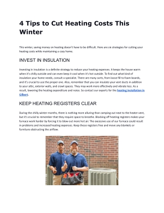 4 Tips to Cut Heating Costs This Winter