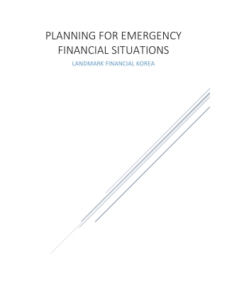 Planning For Emergency Financial Situations