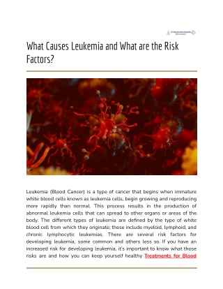 What Causes Leukemia and What are the Risk Factors (1)