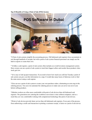 POS Software in Dubai