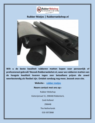 Rubber Matjes | Rubberwebshop.nl