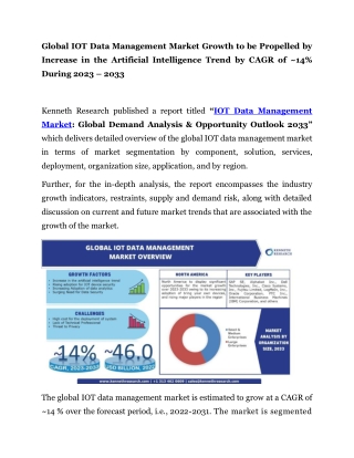 Global IOT Data Management Market PR