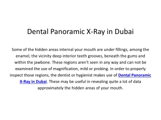 Dental Panoramic X-Ray in Dubai