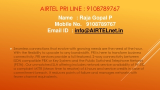 AIRTEL Pri line @ 9108789767