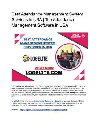 Best Attendance Management System Services in USA _ Top Attendance Management Software in USA