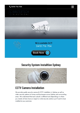 Security Camera & CCTV Installation Sydney