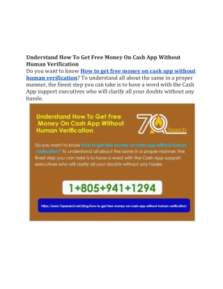 Understand How To Get Free Money On Cash App Without Human Verification