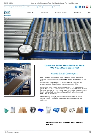 Conveyor Roller Manufacturer | Excel Conveyors