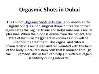 Orgasmic Shots in Dubai