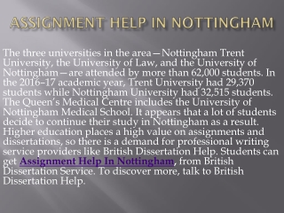 Assignment Help in Nottingham