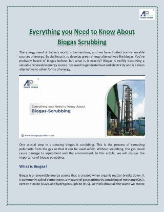 Everything you Need to Know About Biogas Scrubbing