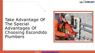 Take Advantage Of The Special Advantages Of Choosing Escondido Plumbers