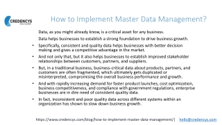 master data management implementation