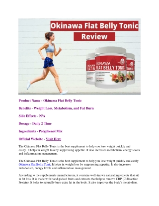 okinawa flat belly tonic does it work