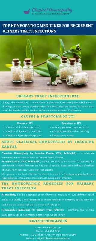 Top Homeopathic Medicines for Recurrent Urinary Tract Infections