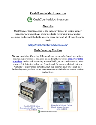 Cash Counting Machine