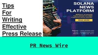 Tips  For  Writing Effective Press Release