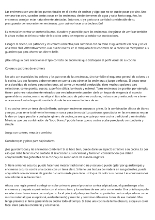 Su guía para escoger encimeras que complementen su cocina