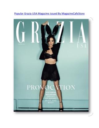 Popular Grazia USA Magazine issued By MagazineCafeStore