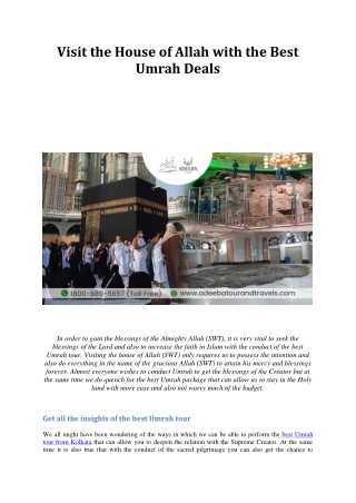 Visit the House of Allah with the Best Umrah Deals