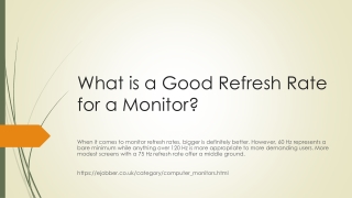 What is a Good Refresh Rate for a Monitor?