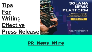 Tips  For  Writing Effective Press Release