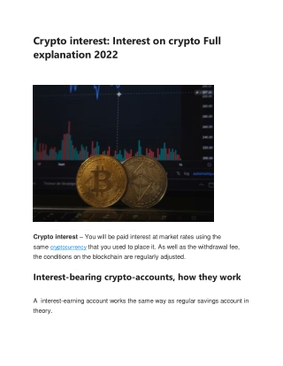 Crypto interest: Interest on crypto Full explanation 2022curr