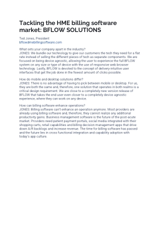 Tackling the HME billing software market