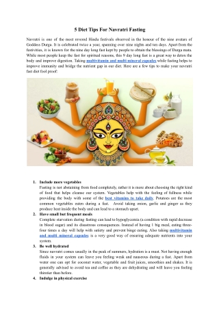 5 Diet Tips For Navratri Fasting