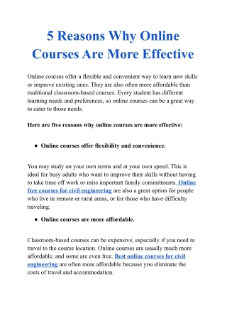 5 Reasons Why Online Courses Are More Effective
