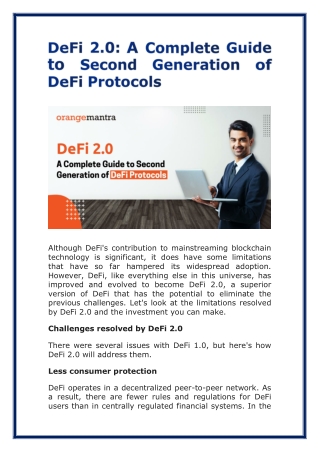 DeFi 2.0 - A Complete Guide to Second Generation of DeFi Protocols